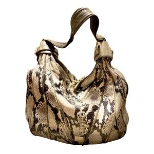 Kooba Embossed Python Leather Slouch Hobo